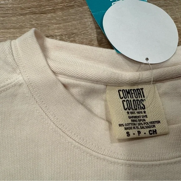 Comfort Colors Men's Off-White Crewneck Sweater - Picture 4 of 6